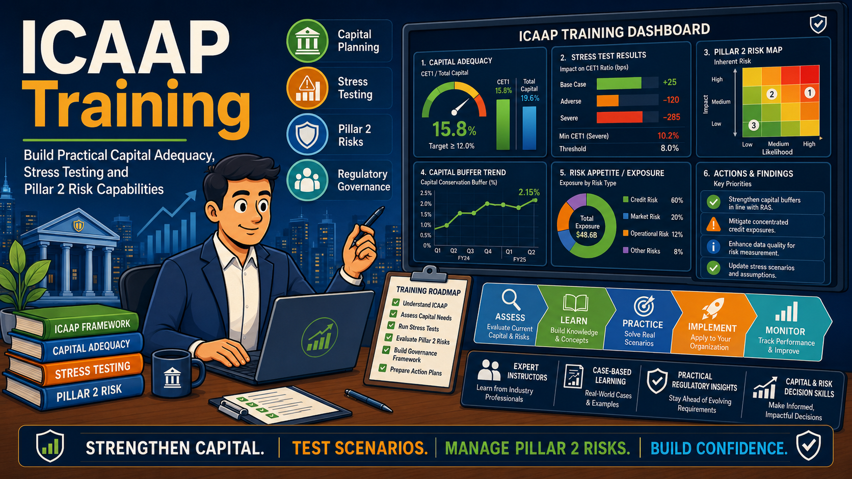 ICAAP Training: Build Practical Capital Adequacy, Stress Testing and Pillar 2 Risk Capabilities